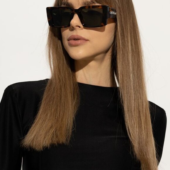 NEW OFF-WHITE SQUARE HAVANA SUNGLASSES SAVANNAH AF 16055 WOMEN EYEWEAR - Picture 1 of 4